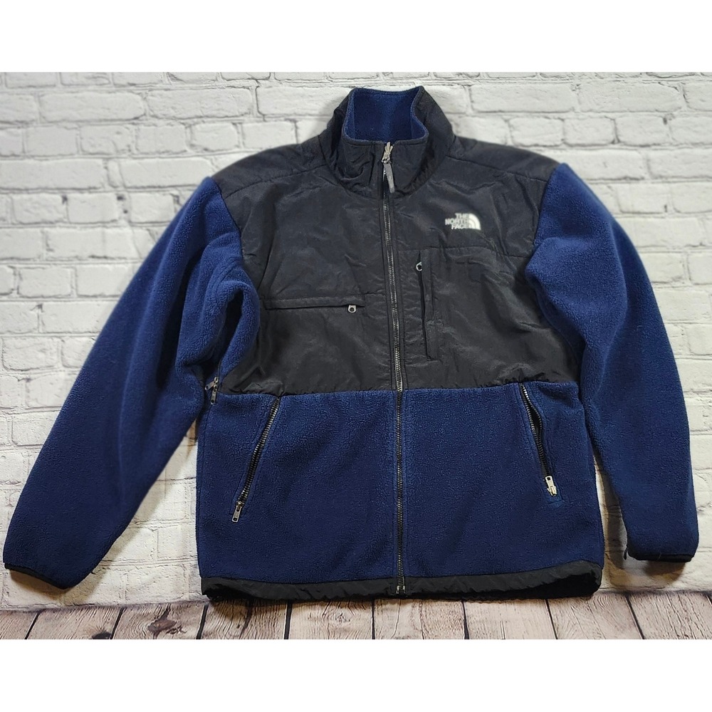 VTG The North Face Denali Fleece Polartec Jacket Mens Large Navy Black Full Zip